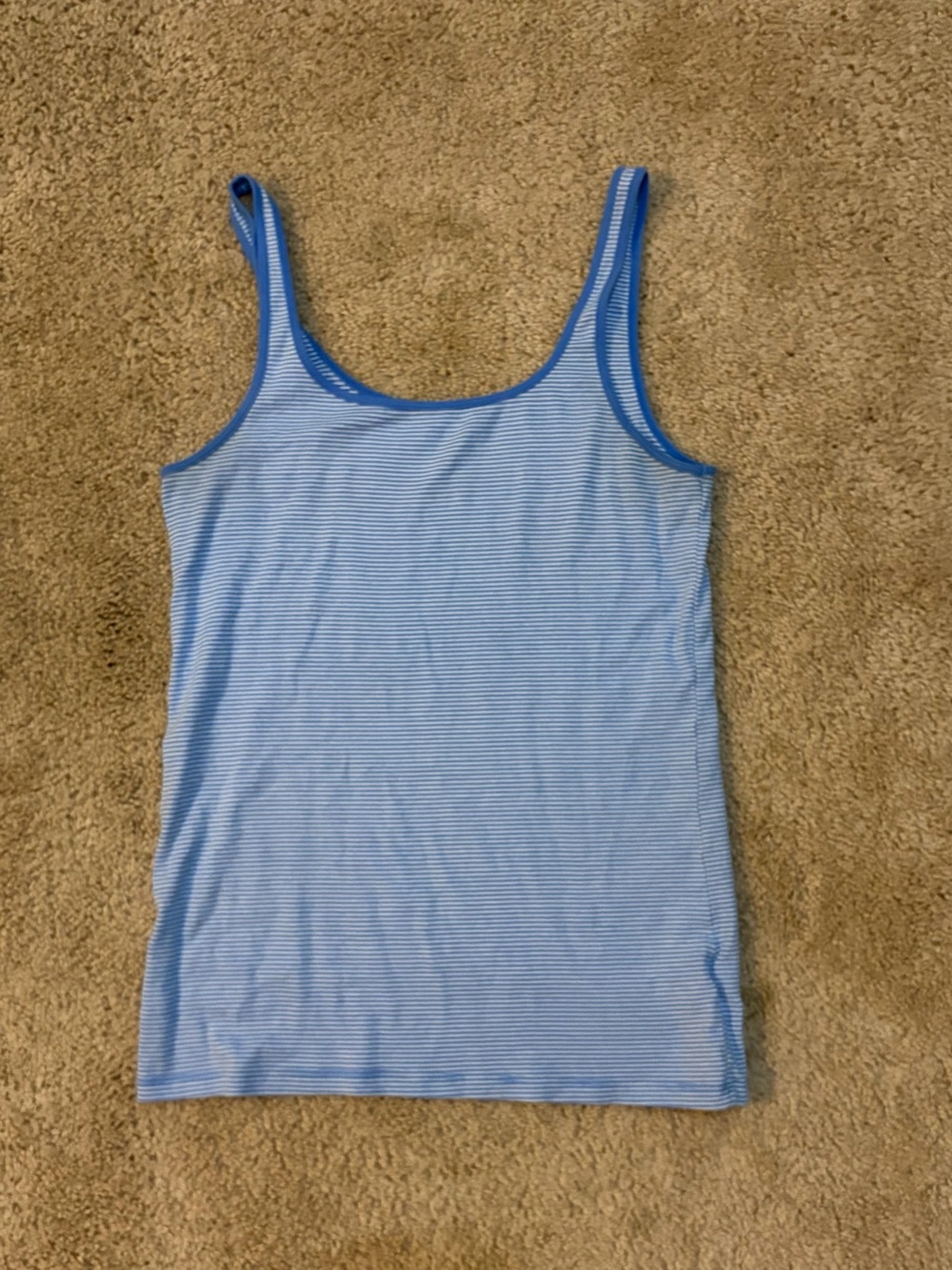 GAP Blue & White Micro-Stripe Scoop Neck Tank - Women